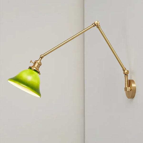 Einstellbar Vintage-Wandlampe aus grünem Glas-Leuchtezauber