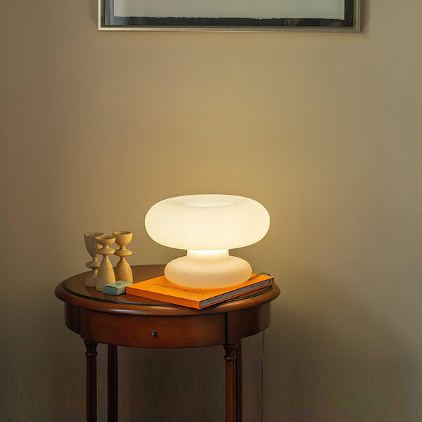 Moderne Glas-Donut-Tischlampe-Leuchtezauber