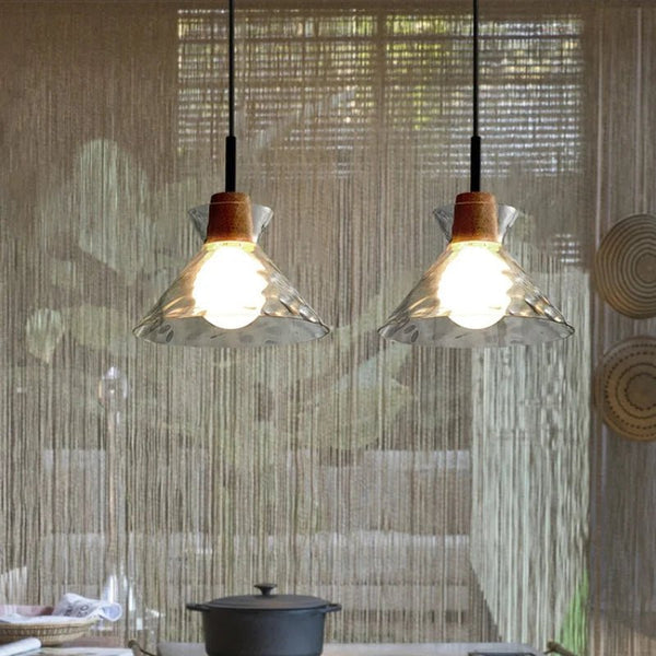 Minimalistische Art Ripple Glas-Hängelampe-Leuchtezauber