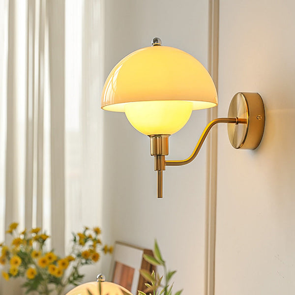 Wandleuchte Pilz in Creme Farbe-Leuchtezauber