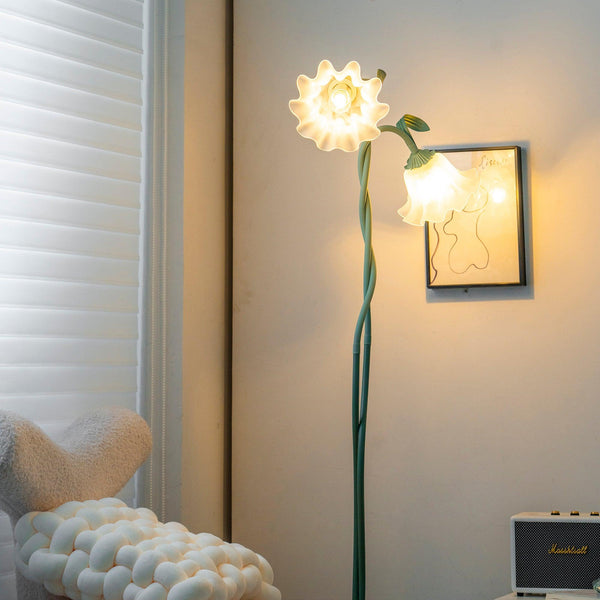 Elegante Calla Blumen Weiß Stehlampe-Leuchtezauber