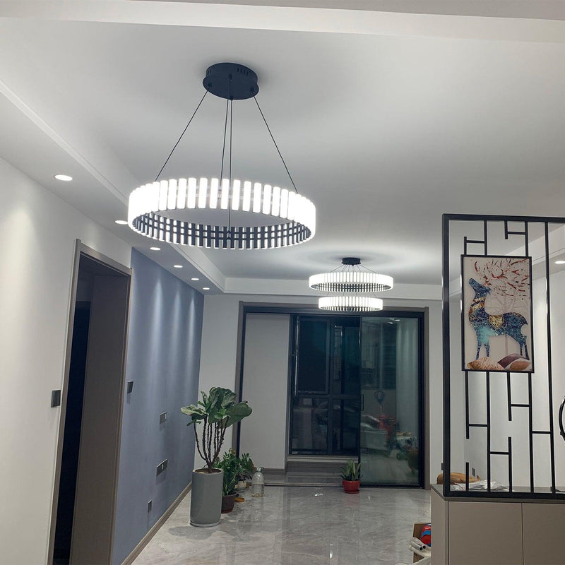 Eleganter hängender LED-Kronleuchter mit warmem, neutralem und kühlem Licht-Leuchtezauber