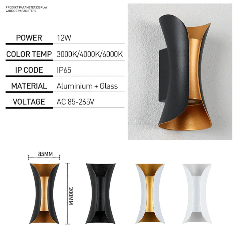 Nordluxo LED Wandleuchte Modern – IP65 Wasserdicht | Für Innen & Außen-Leuchtezauber