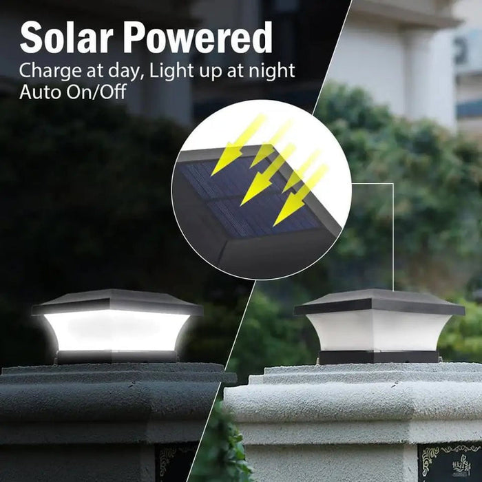 Nugee Kurzlicht | Solarbetriebene Außensäulenlampe-Leuchtezauber