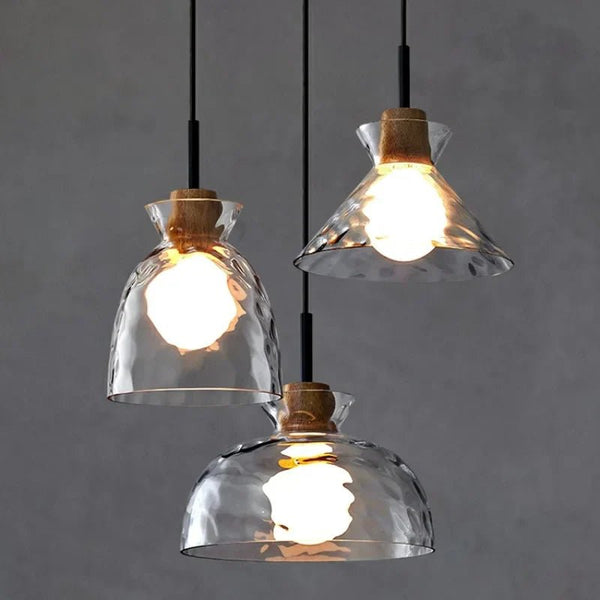 Minimalistische Art Ripple Glas-Hängelampe-Leuchtezauber
