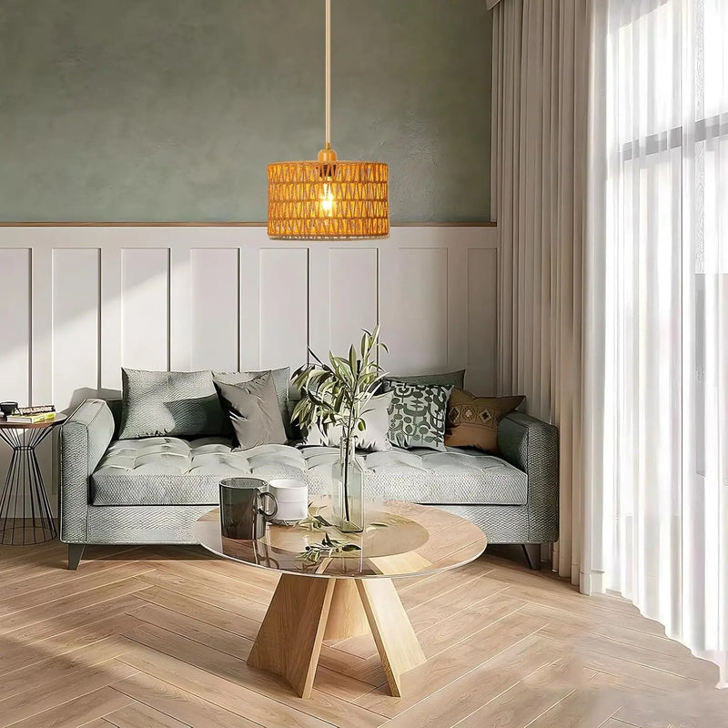 NaturaRattan Hängelampe – Handgeflochtene Eleganz für Ihr Zuhause-Leuchtezauber