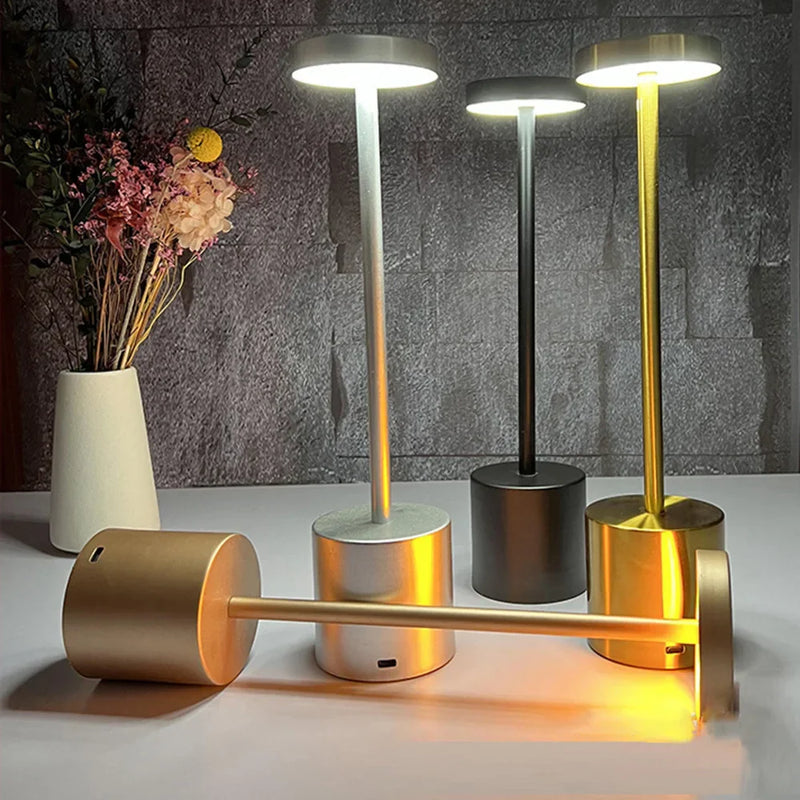 LumiÉlan – Klassische Wiederaufladbare Tischlampe mit Touch, 3 Farben & Stufenloser Dimmung-Leuchtezauber