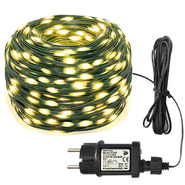 GLOWLINE – 10M-100M Wasserdichte LED-Lichterkette mit 8 Modi