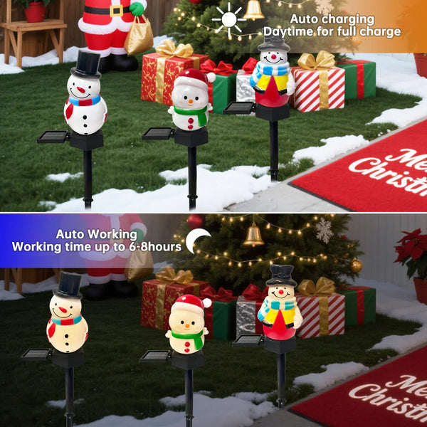 SnowGlow Weihnachts Schneemann Solar LED Wegeleuchten