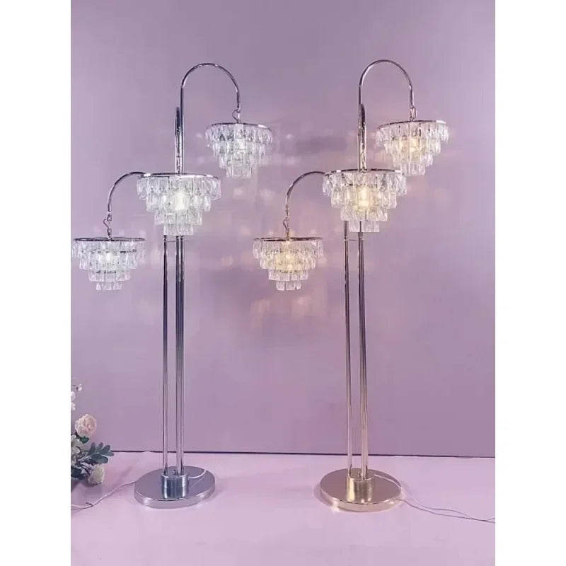 LumiÉclat Kristall-Blumenvase & LED-Kerzenleuchter – Edle Tischdeko für Hochzeit, Party & Zuhause-Leuchtezauber