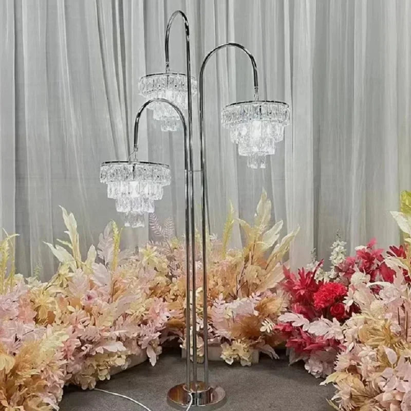 LumiÉclat Kristall-Blumenvase & LED-Kerzenleuchter – Edle Tischdeko für Hochzeit, Party & Zuhause-Leuchtezauber