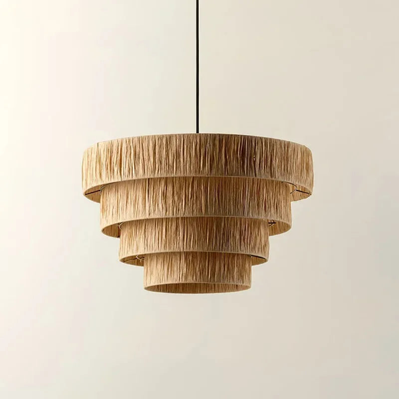 ZENLUMI Japanische Geflochtene Rattan-Hängeleuchte