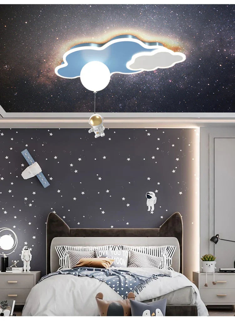 CosmoGlow LED Astronauten Wolken-Deckenleuchte-Leuchtezauber