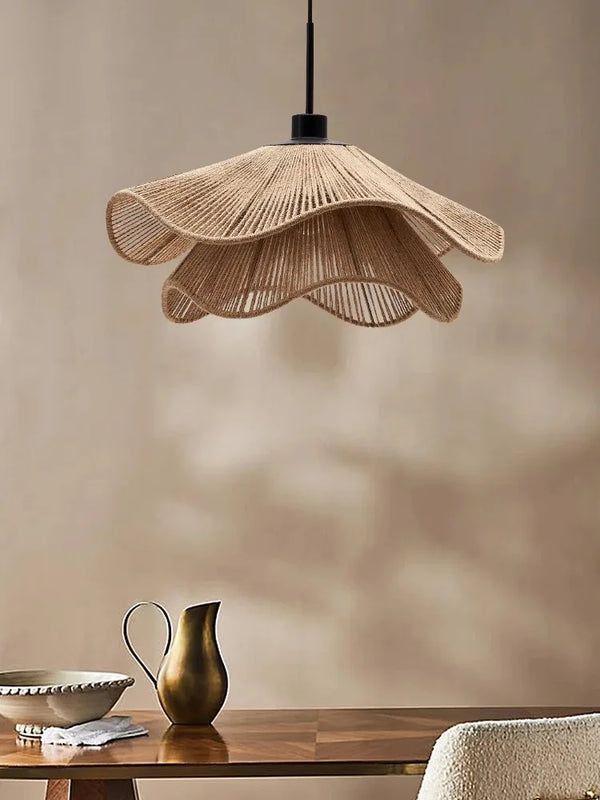WabiRope Aura: Scandinavische Wabi Sabi Hennep Touw Hanglamp-Leuchtezauber