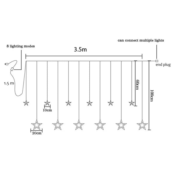 StellaGlow 3.5M LED IJskristal Slingerlicht