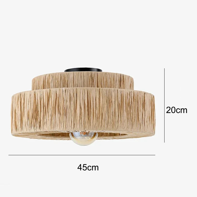 ZENLUMI Japanische Geflochtene Rattan-Hängeleuchte