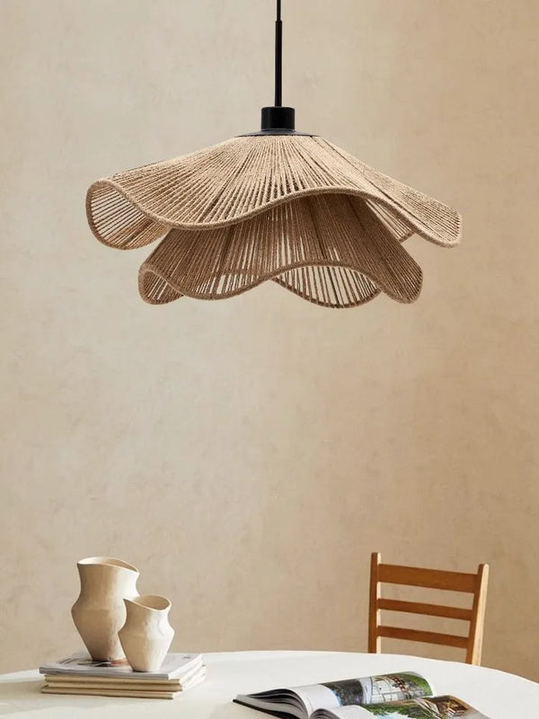 WabiRope Aura: Scandinavische Wabi Sabi Hennep Touw Hanglamp-Leuchtezauber