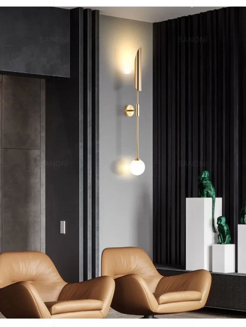 LustraVogue Aura – Moderne Luxus-Wandleuchte mit Glas-Schirm