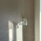 Französische Retro Glas Pendelleuchte