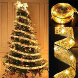 LumiRibbon Goldene Weihnachtsband LED Lichterkette – 2M/5M/10M