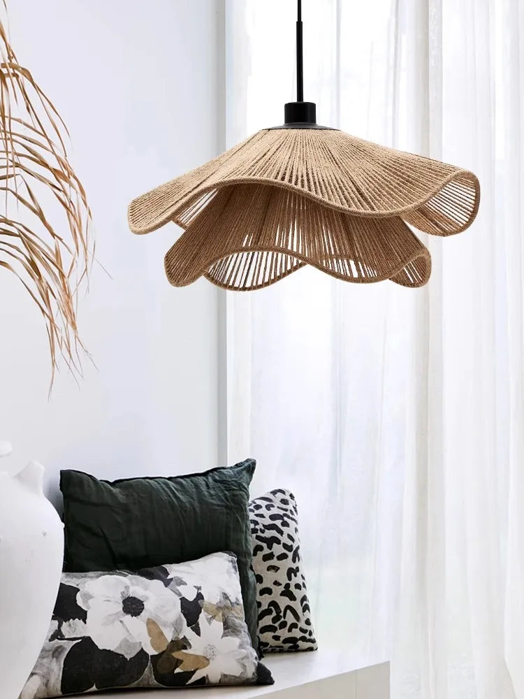WabiRope Aura: Scandinavische Wabi Sabi Hennep Touw Hanglamp-Leuchtezauber