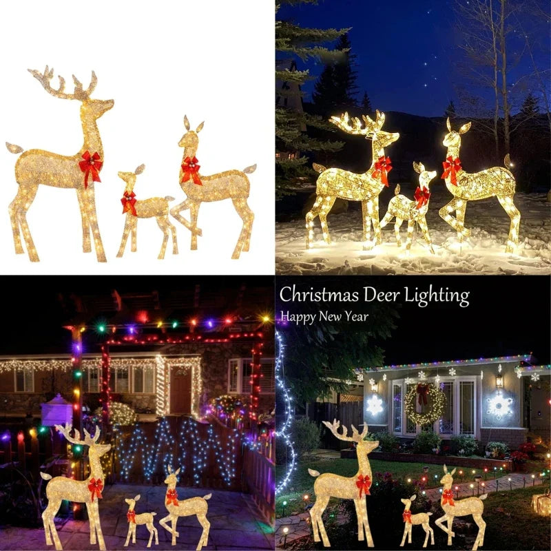 LumiGift 3er Set Beleuchtete Geschenkboxen mit LED