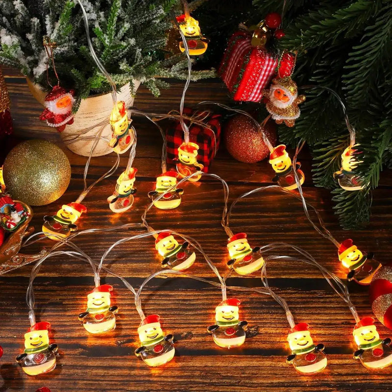 LumiJoy Weihnachts LED Lichterkette – Tannenbaum, Schneemann & Weihnachtsmann