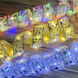 LumiRibbon Goldene Weihnachtsband LED Lichterkette – 2M/5M/10M