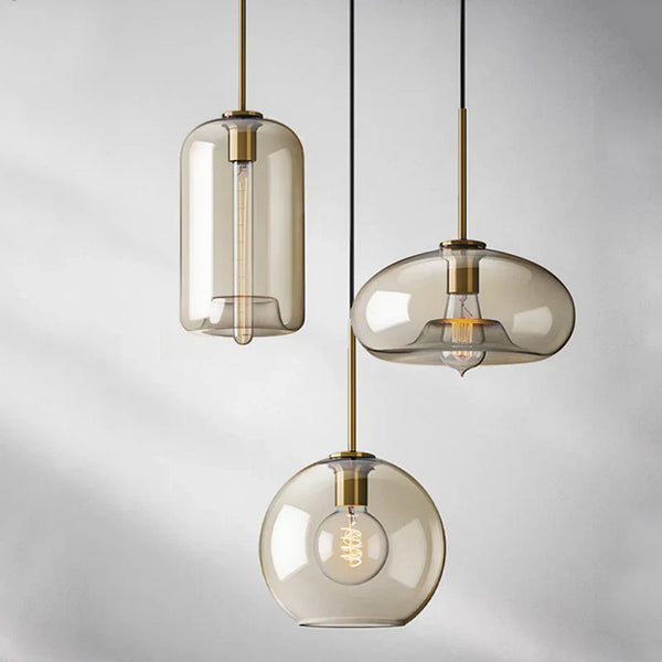LumiLoft Glas Pendelleuchte-Leuchtezauber
