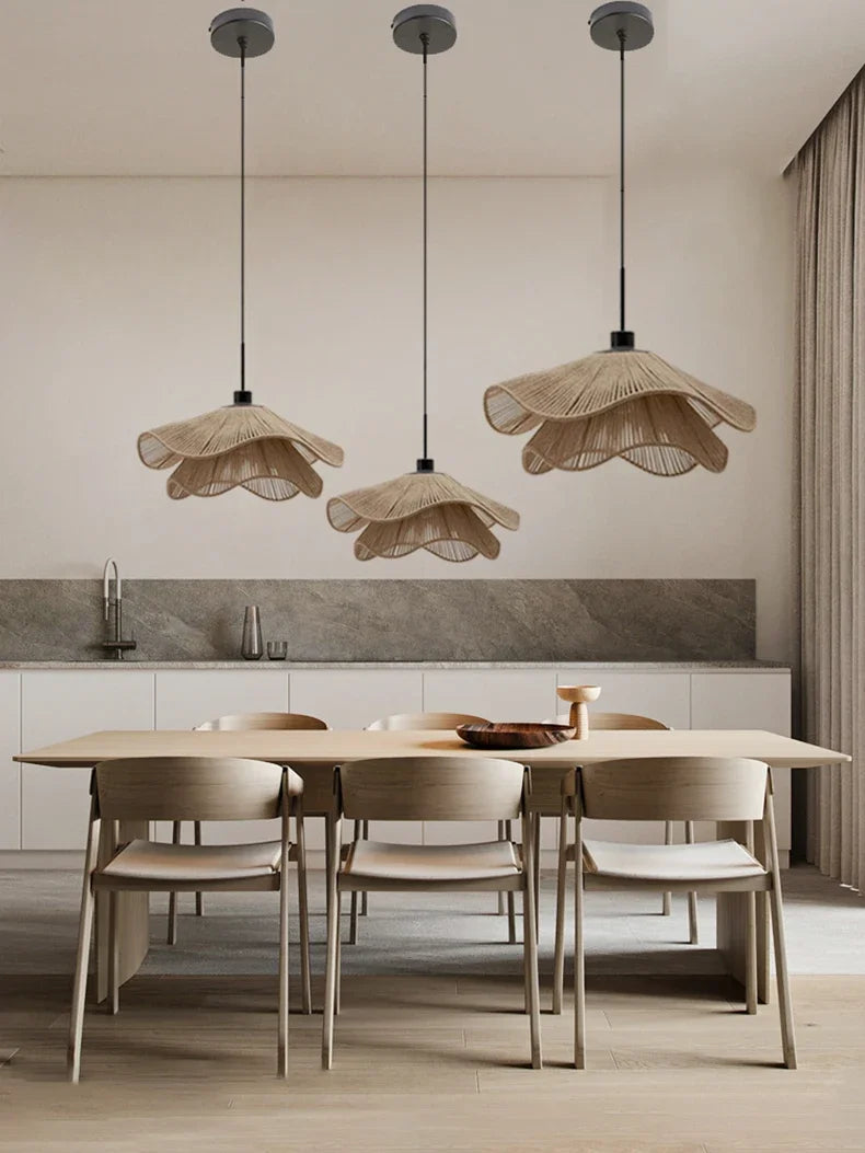 WabiRope Aura: Scandinavische Wabi Sabi Hennep Touw Hanglamp-Leuchtezauber