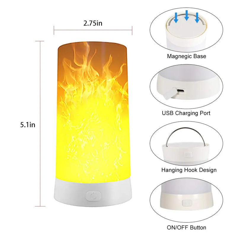 FLAMO USB Wiederaufladbare LED Flammenlampe-Leuchtezauber