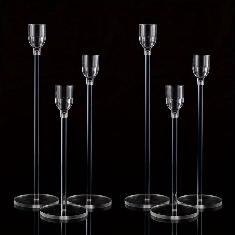 LumenAcry Acryl-Kerzenhalter Set (3-teilig)-Leuchtezauber