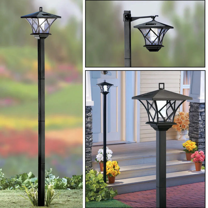 SolarEleganz 2-in-1 Solar-Pfostenlampe-Leuchtezauber