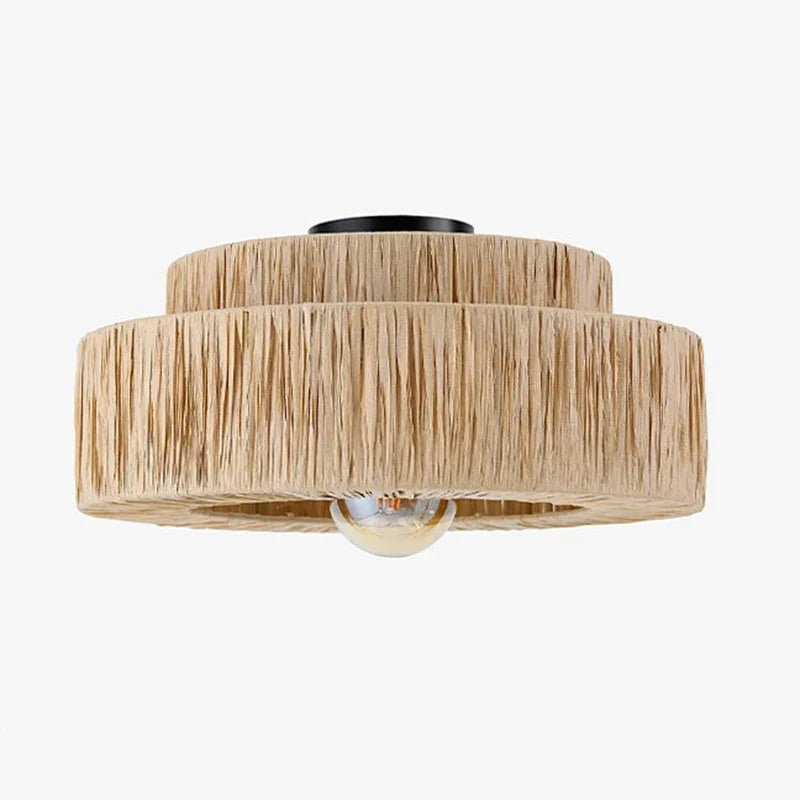 ZENLUMI Japanische Geflochtene Rattan-Hängeleuchte
