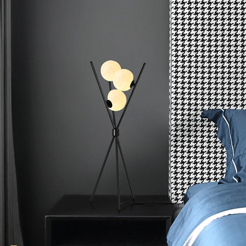 LunaGlow 3D Mond Stehlampe – Moderne LED Tripod Lampe für Wohnzimmer, Schlafzimmer & Büro-Leuchtezauber