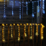 LumaSnow 4M LED Schneeflocken-Lichtervorhang – Weihnachts-Eiszapfen-Lichterkette