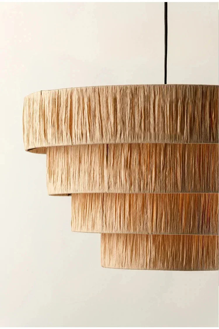 ZENLUMI Japanische Geflochtene Rattan-Hängeleuchte