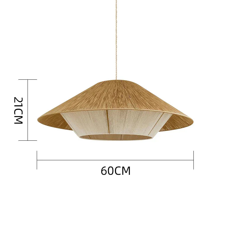 BonLumi Naturé – Retro Bonbon Pendelleuchte aus Hanfseil & Rattan