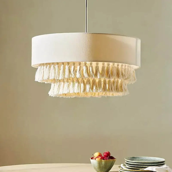 SabiGlow – Boho Wabi Sabi Stoff-Hängelampe-Leuchtezauber