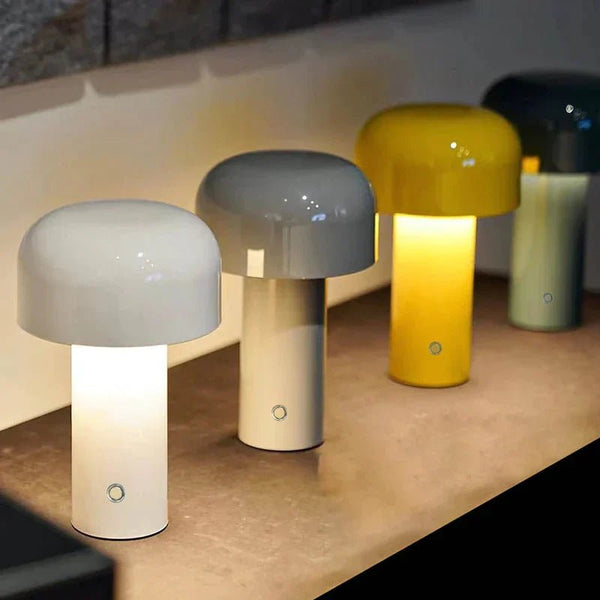 Italienische kabellose Pilz-Tischlampe-Leuchtezauber