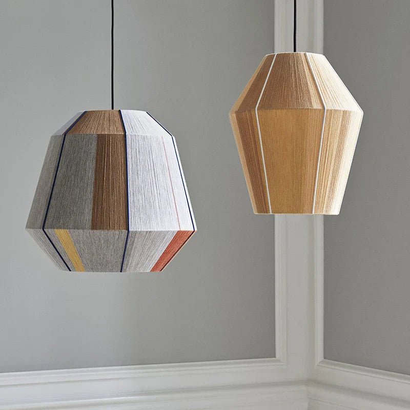 BonLumi Naturé – Retro Bonbon Pendelleuchte aus Hanfseil & Rattan