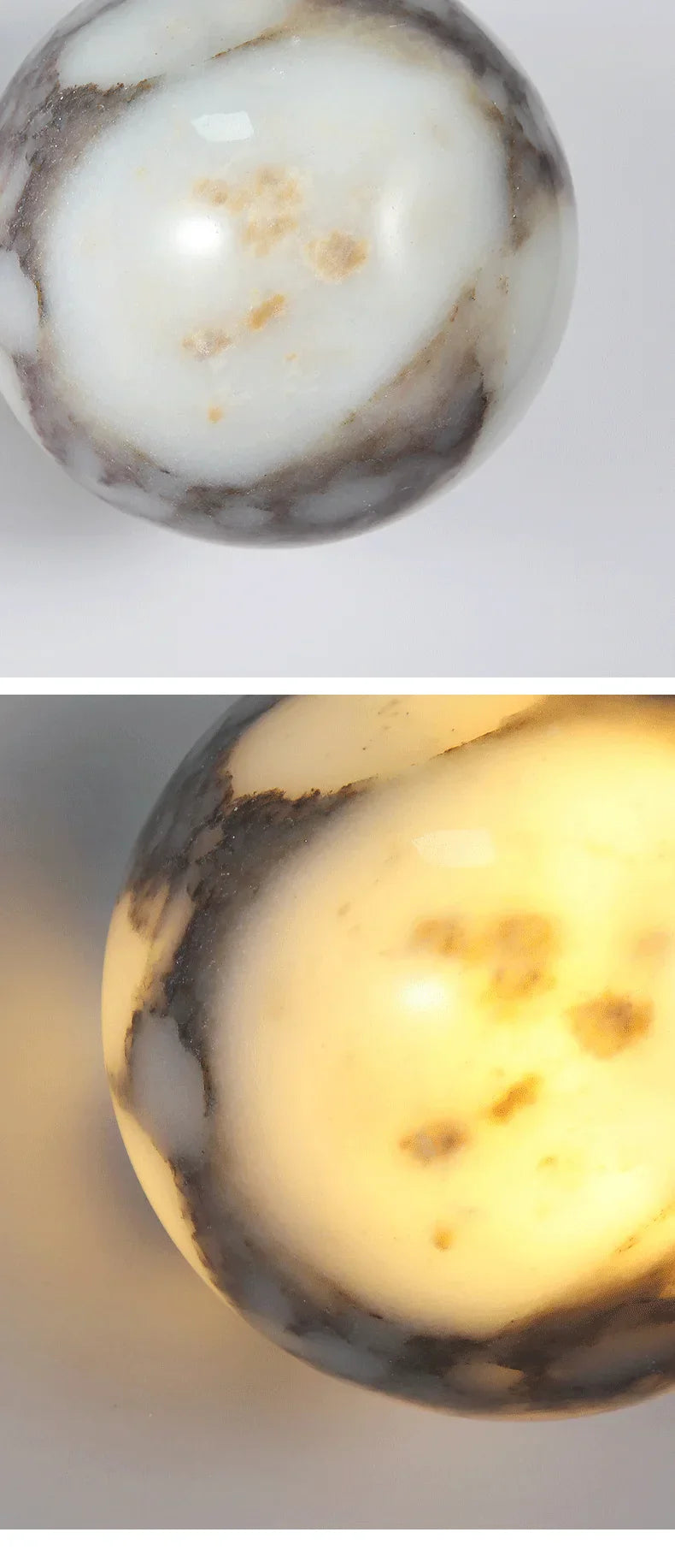 Luxuriöse Kugel-Marmor Wandleuchte