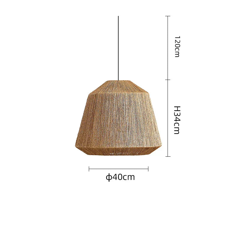 BonLumi Naturé – Retro Bonbon Pendelleuchte aus Hanfseil & Rattan