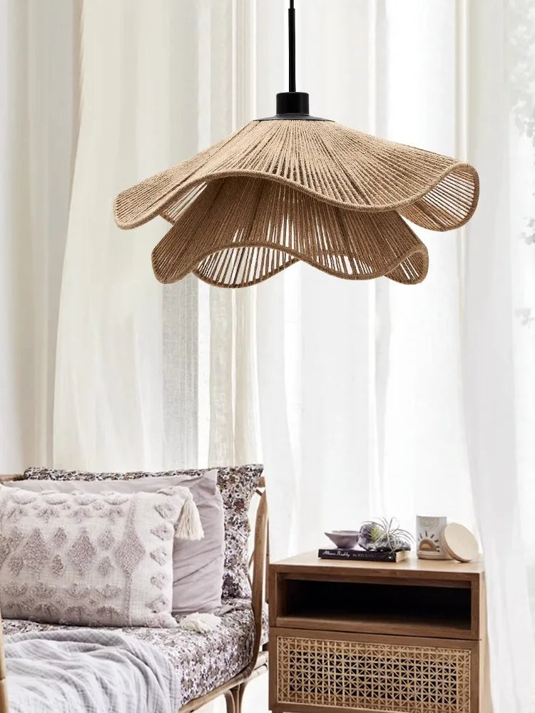 WabiRope Aura: Scandinavische Wabi Sabi Hennep Touw Hanglamp-Leuchtezauber
