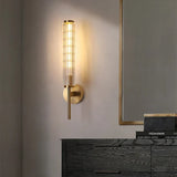 Moderne Wandlampe aus Klarem Glas mit Gold-Messing
