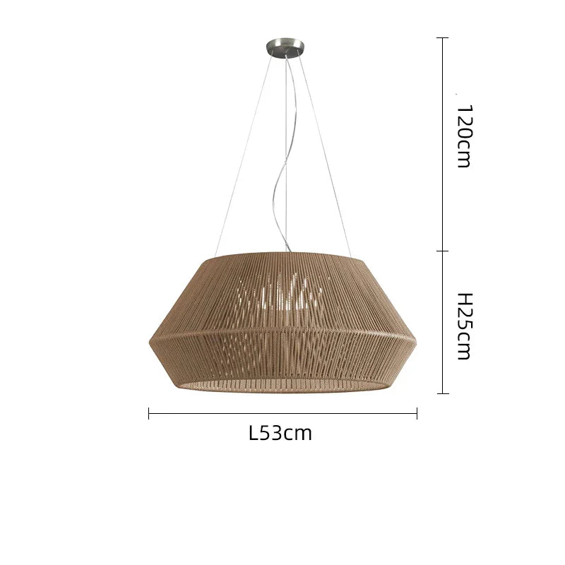 BonLumi Naturé – Retro Bonbon Pendelleuchte aus Hanfseil & Rattan