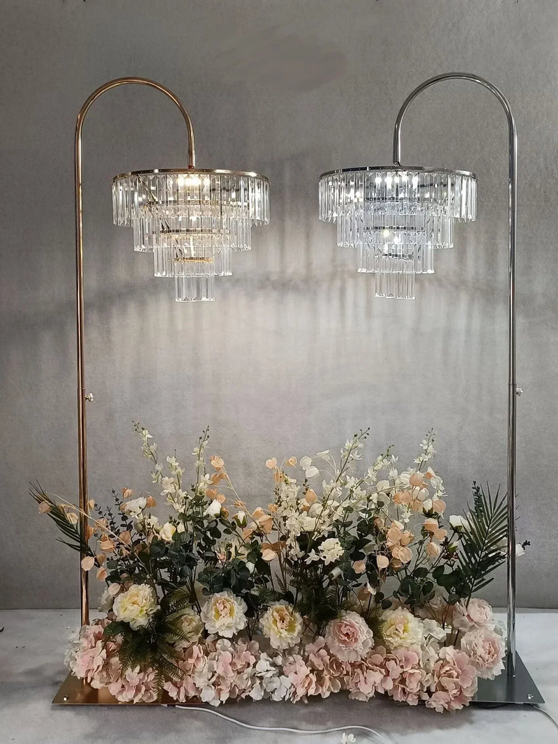 LumiÉclat Kristall-Blumenvase & LED-Kerzenleuchter – Edle Tischdeko für Hochzeit, Party & Zuhause-Leuchtezauber