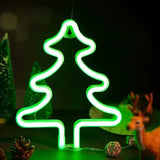 Magisches Weihnachts-Neonlicht – Rentier, Strumpf & Baum – LED