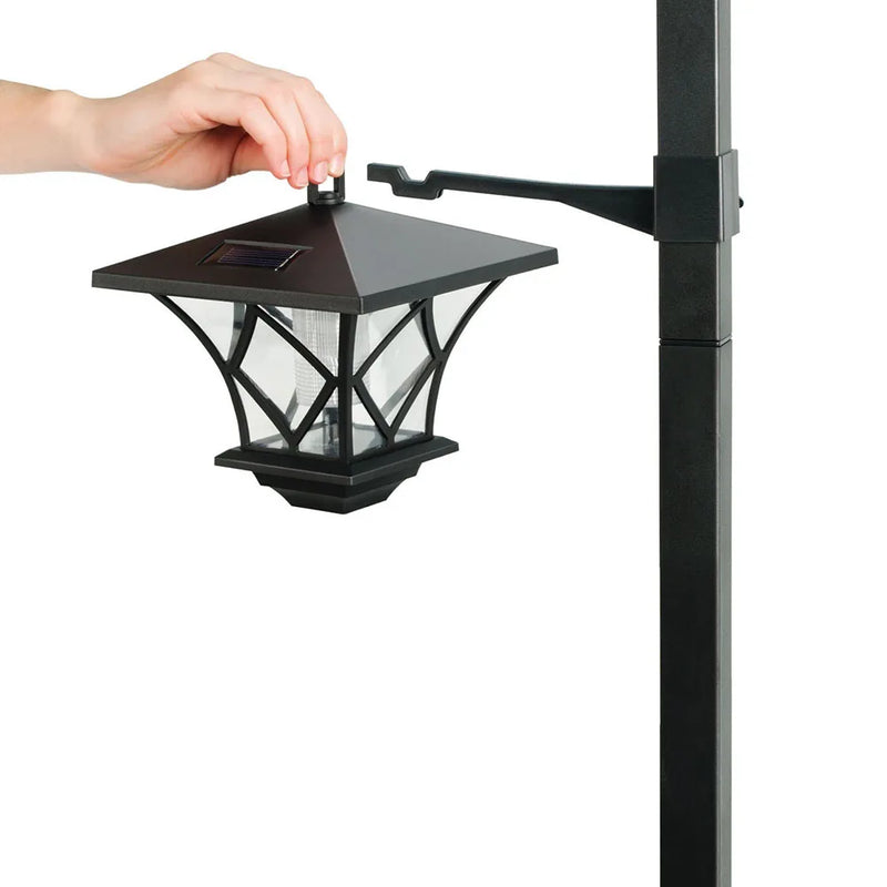 SolarEleganz 2-in-1 Solar-Pfostenlampe-Leuchtezauber