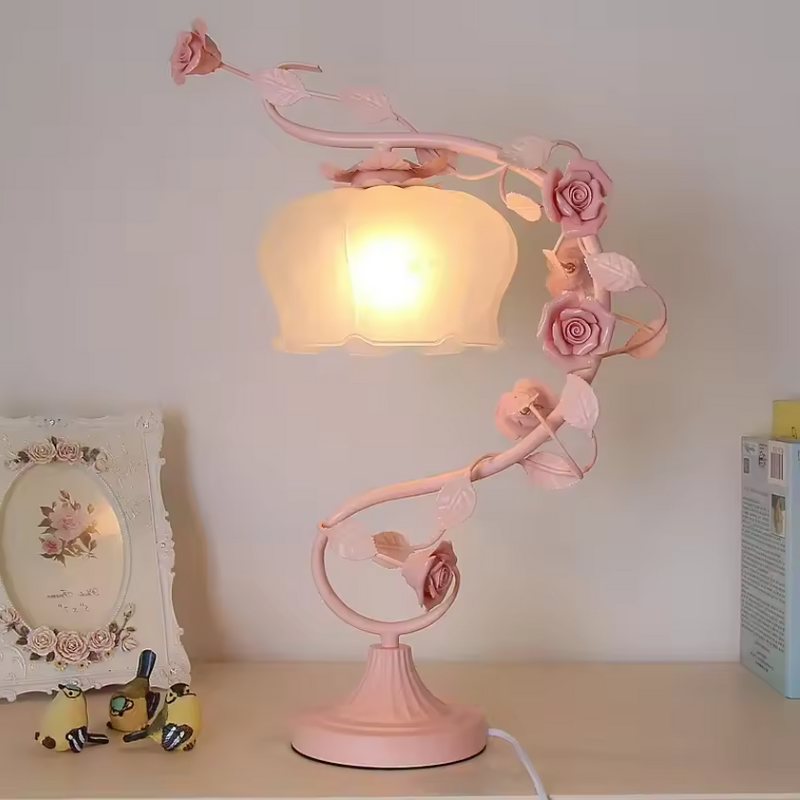 RosaGlo - Stilvolle überdachte Rosenlampe-Leuchtezauber